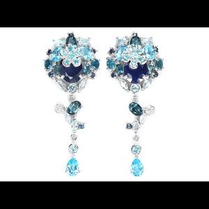 Fantasy earrings blue topaz dangles